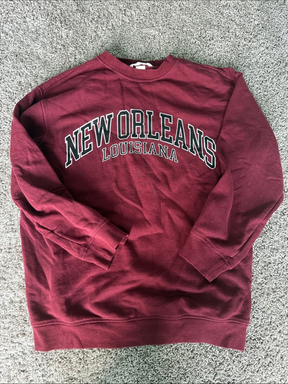 H&M Maroon Crewneck Sweatshirt with New Orleans Louisiana Graphic